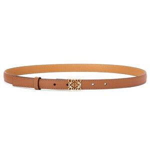 NWT LOEWE Anagram belt in pebble grain calfskin, Tan/Gold, size 85